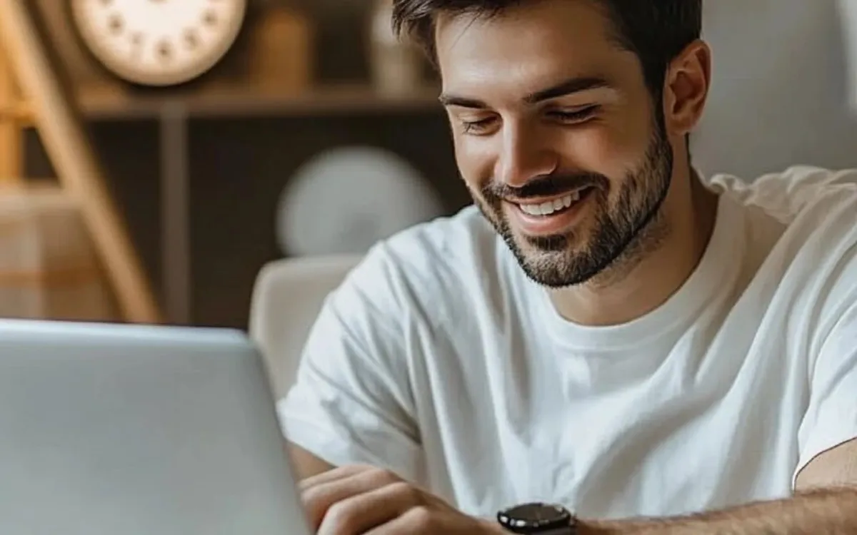 Cliente llenando sus datos desde su laptop